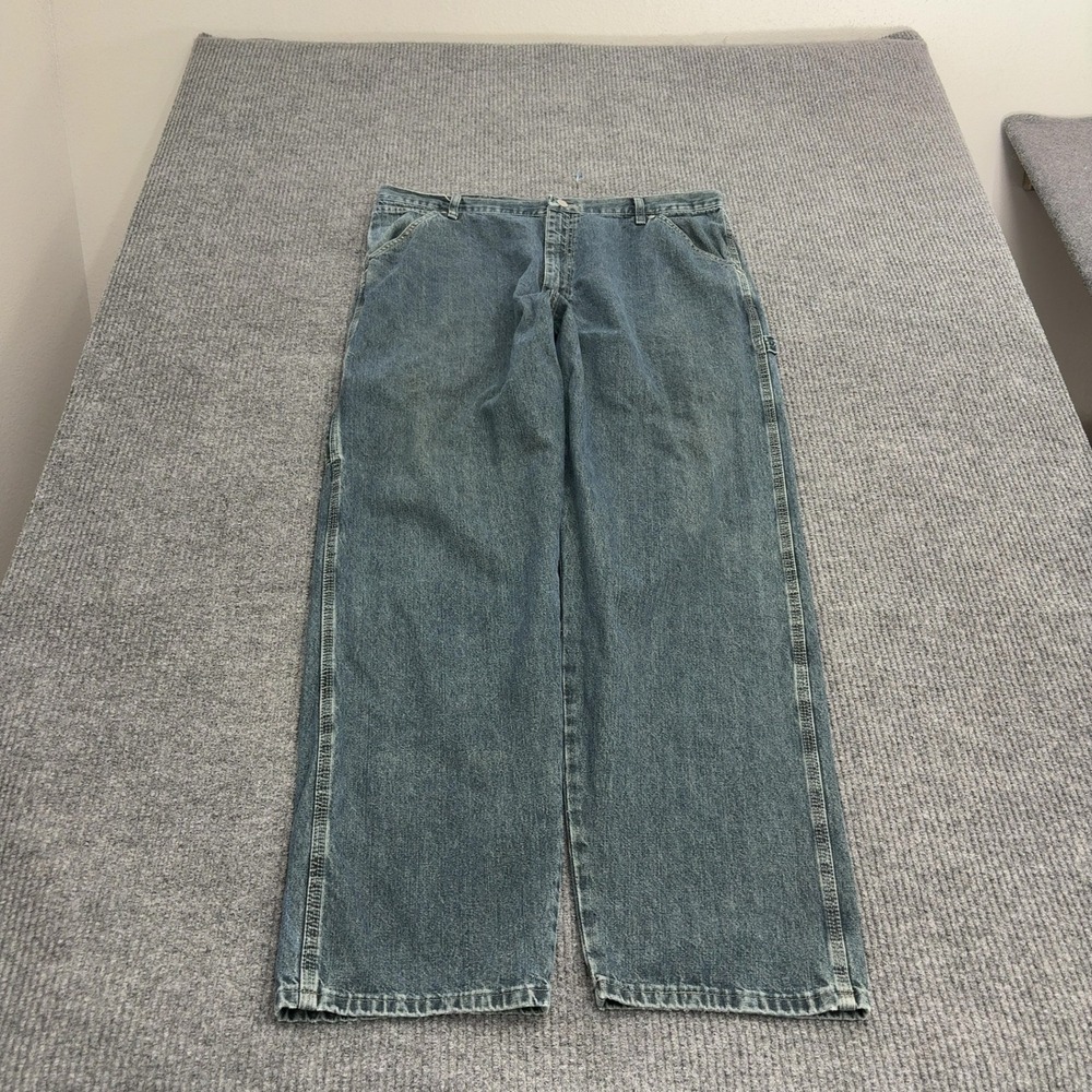 Vintage Wrangler Carpenter Jeans 38x32 Blue Cotton Denim Utility Workwear Style